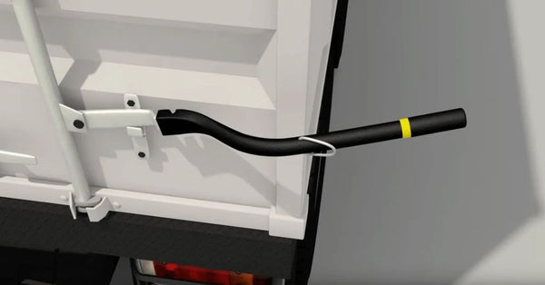 Step 1: inserting the OPNBar onto the container door handle
