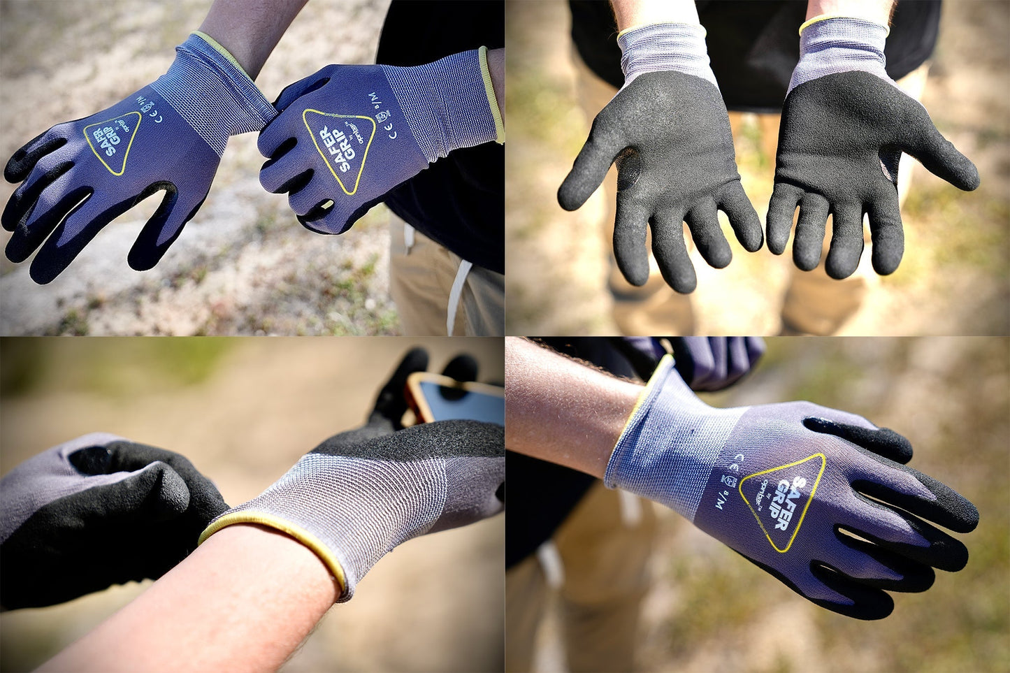 A3 Cut Resistant Sailing Gloves - Nitrile Coated Gloves with Touchscreen - Safer Grip by OPNBAR™ (2&12 Pack)