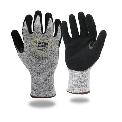A3 Cut Resistant Warehouse Gloves - Nitrile Coated Gloves with Touchscreen - Safer Grip by OPNBAR™ (2&12 Pack)