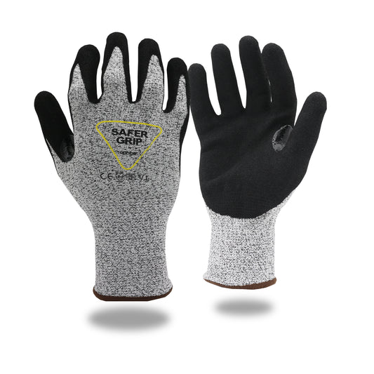 A3 Cut Resistant  Mechanic Gloves - Nitrile Coated Gloves with Touchscreen - Safer Grip by OPNBAR™ (2&12 Pack)