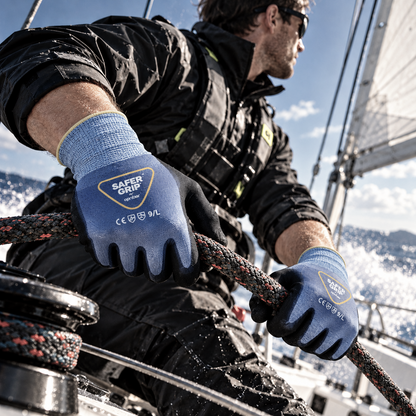 Sailing Gloves - Nitrile Coated Gloves with Touchscreen - Safer Grip by OPNBAR™ (2-Pack)
