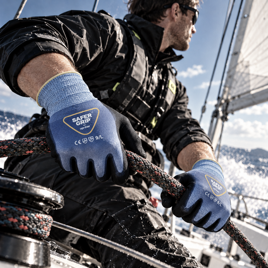 Sailing Gloves - Nitrile Coated Gloves with Touchscreen - Safer Grip by OPNBAR™ (2-Pack)