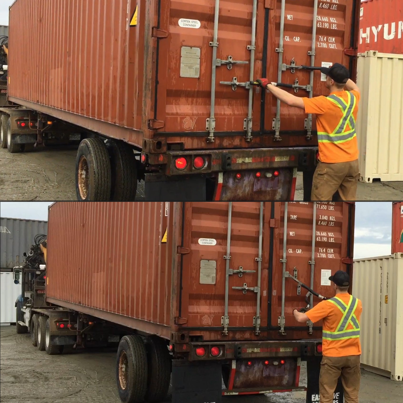 2 Pack - Shipping Container Leverage Bar, Tire Thumper 5th Wheel Hitch ...