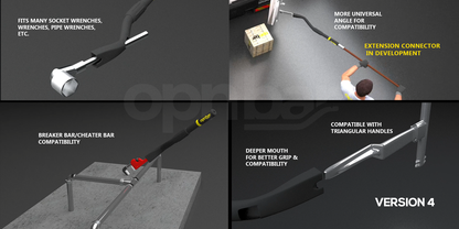 Cheater Bar with Detachable Extension (Long Handle Heavier Duty Version) - OPNBar Version 4