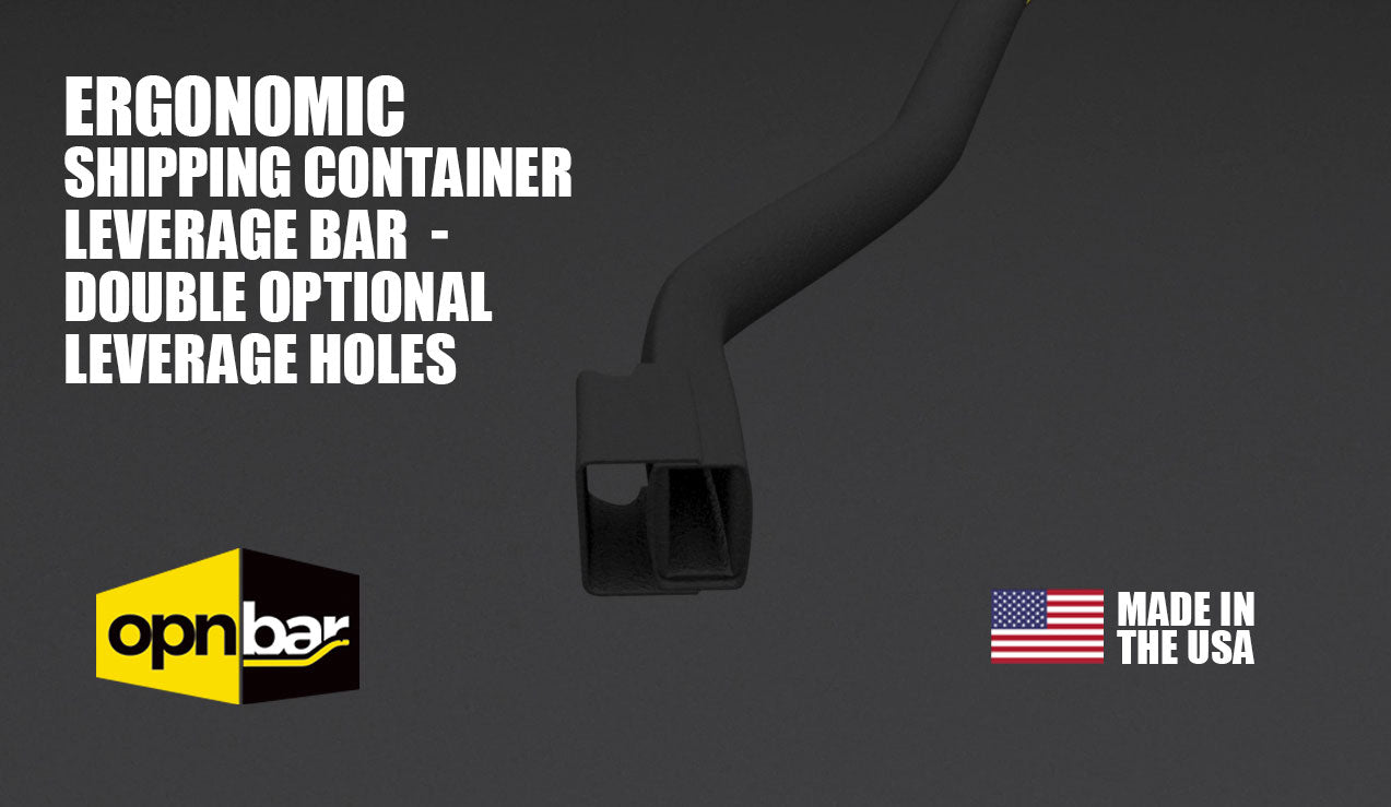 OPNBar Version 5 Large Mouth Leverage Bar – For Containers with Close Spaced Lockrods/Handles - Tight-Clearance Fit, 5th Wheel Hook, Made in USA