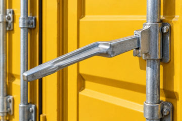 Triangular shipping container door handle