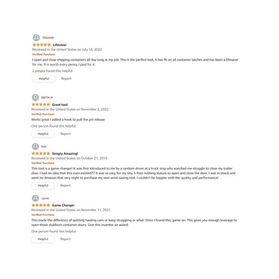 Customer reviews of OPNBar trucker tool for container latches and fifth wheel pins